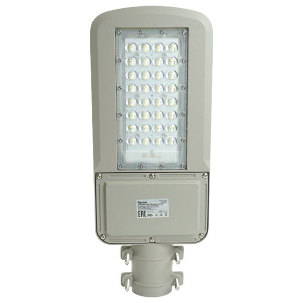 Консольный светодиодный светильник Feron SP3050 100LED 80W 5000K 230V серый IP65 d48-60mm