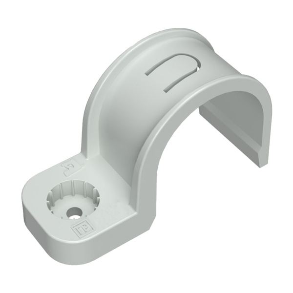 Скоба пластиковая Промрукав односторонняя для прямого монтажа белая в п/э д16 [упаковка 50шт]