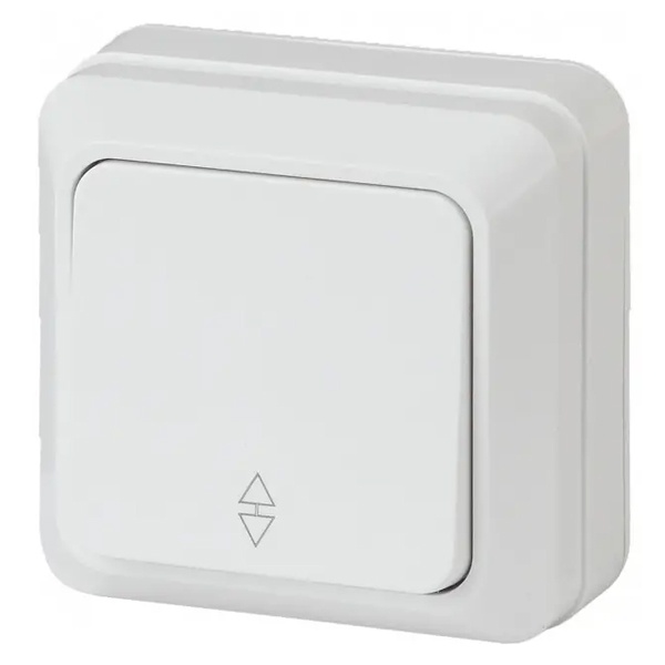 Накладной переключатель одноклавишный Intro Quadro 10А-250В IP20 белый 2-103-01 (5055945565713)