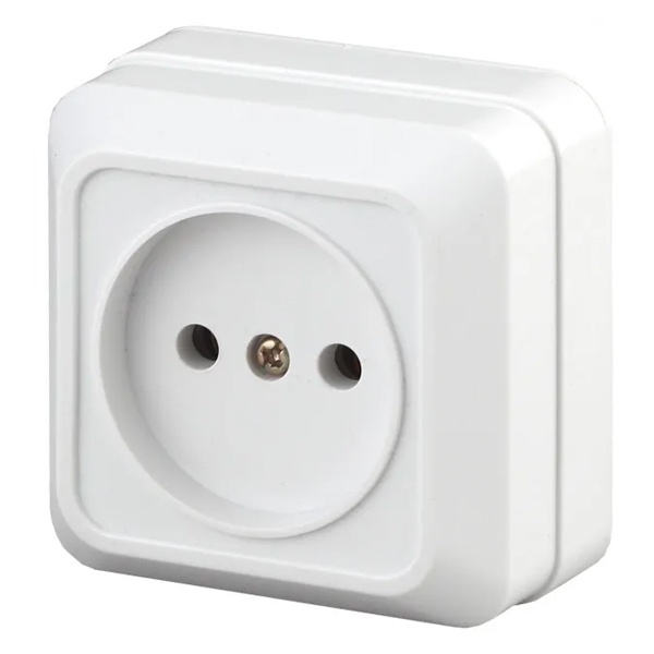 Накладная розетка Intro Quadro 2P 16А-250В IP20 белый 2-201-01 (5055945565980)