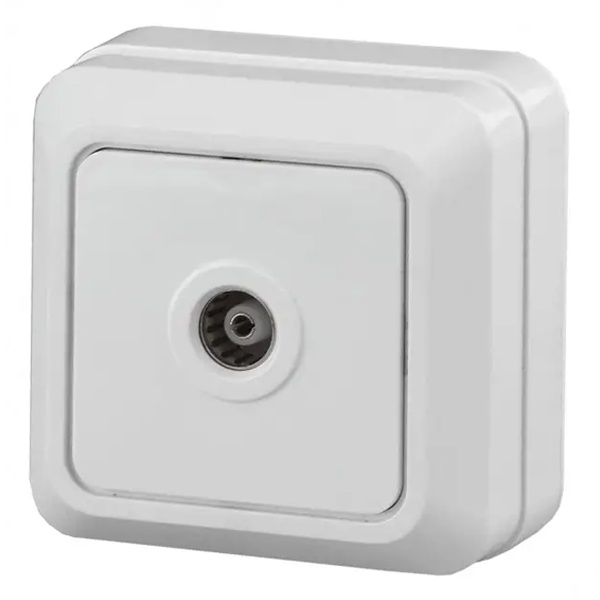 Накладная розетка TV Intro Quadro одиночная IP20 белый 2-301-01 (5056183702663)