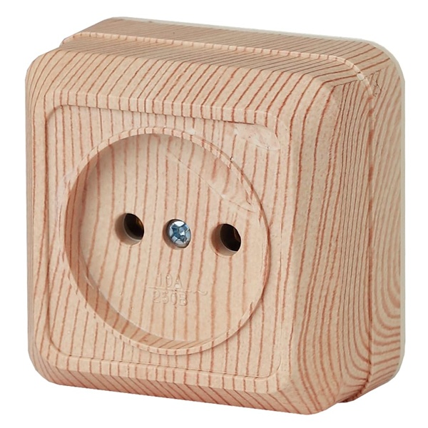 Накладная розетка Intro Quadro 2P 16А-250В IP20 сосна 2-201-11 (5055945566048)