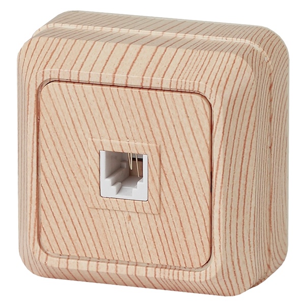 Накладная розетка телефонная Intro Quadro RJ11 IP20 сосна 2-302-11 (5055945592566)