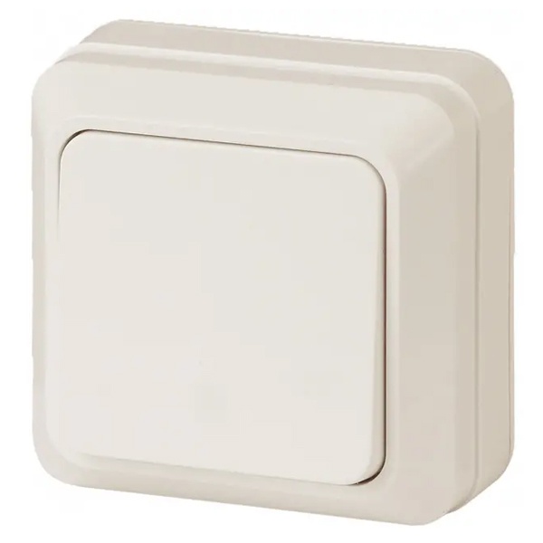 Накладной выключатель одноклавишный Intro Quadro 10А-250В IP20 слкость 2-101-02 (5055945565560)