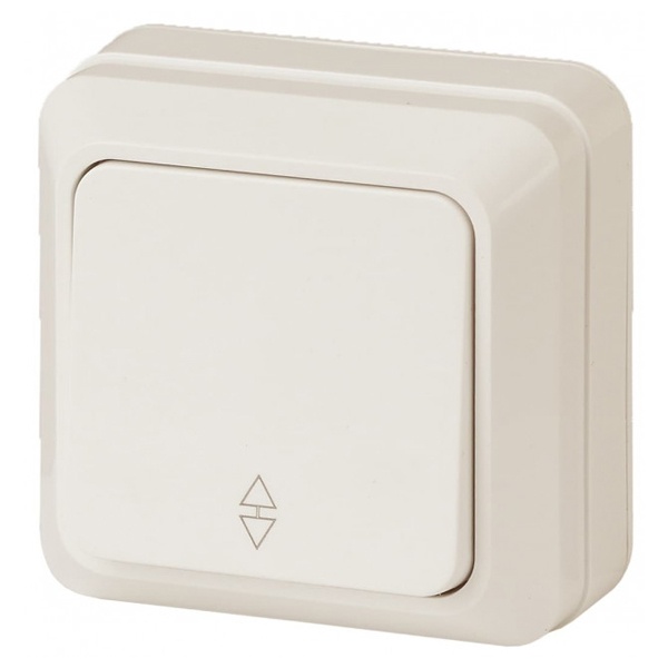 Накладной переключатель одноклавишный Intro Quadro 10А-250В IP20 слкость 2-103-02 (5055945565744)