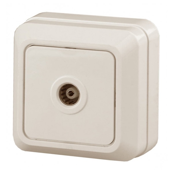 Накладная розетка TV Intro Quadro одиночная IP20 слкость 2-301-02 (5055945591101)