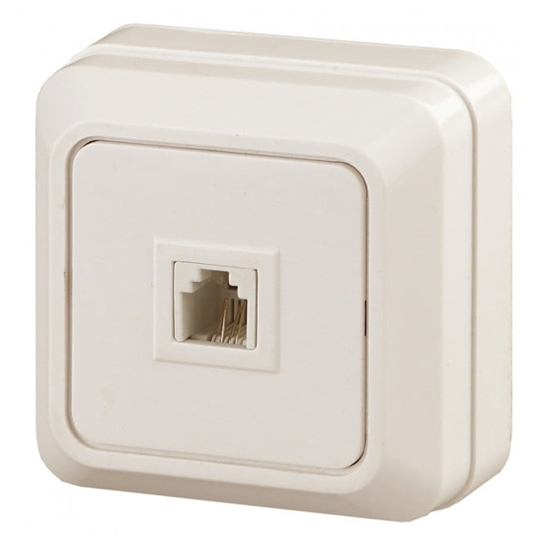 Накладная розетка телефонная Intro Quadro RJ11 IP20 слкость 2-302-02 (5055945556278)