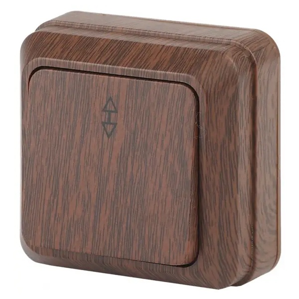 Накладной переключатель одноклавишный Intro Quadro 10А-250В IP20 венге 2-103-10 (5055945590746)