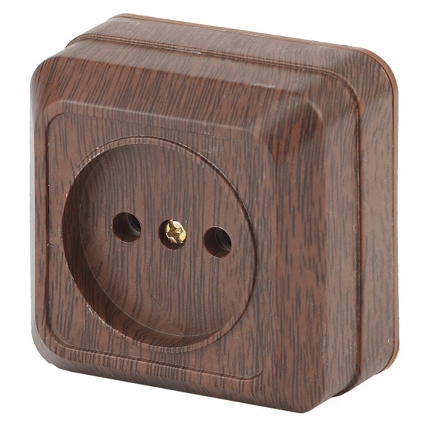 Накладная розетка Intro Quadro 2P 16А-250В IP20 венге 2-201-10 (5055945590838)