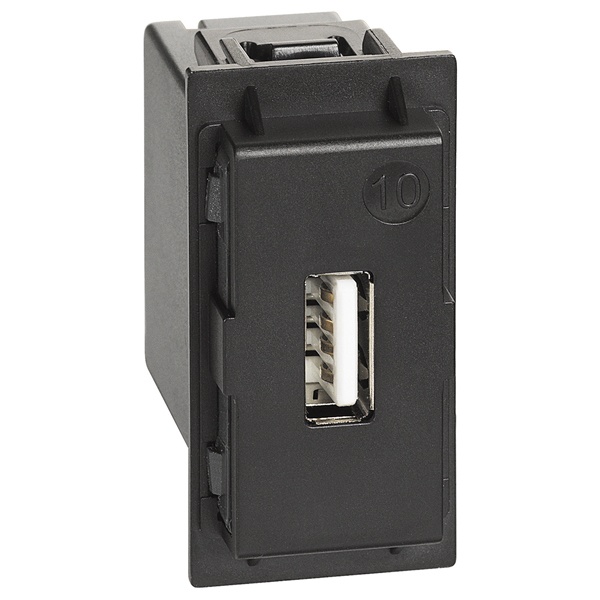 Зарядное устройство USB Стандарт А 1500мА 1 модуль механизм BTicino Living Now