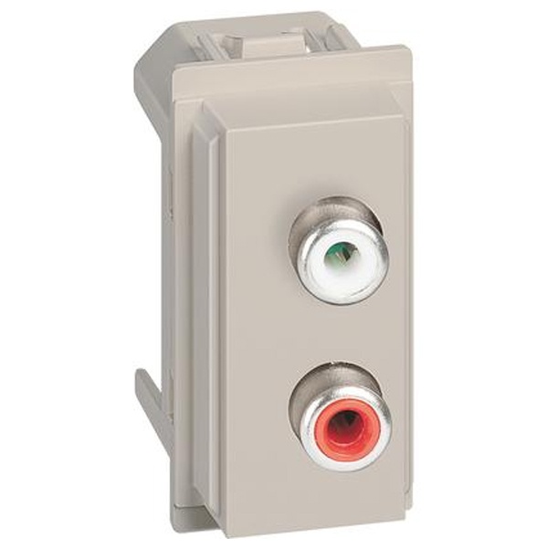 Розетка с двумя разъемами RCA 1 модуль BTicino Living Now песочный