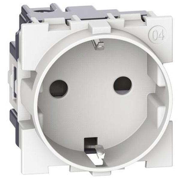 Розетка немецкого стандарта 2К+З 16А винтовые клеммы 2 модуля BTicino Living Now белый