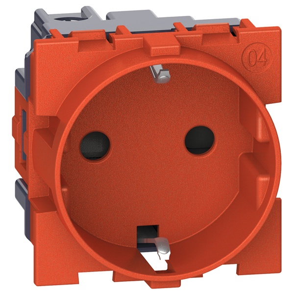 Розетка немецкого стандарта 2К+З 16А винтовые клеммы 2 модуля BTicino Living Now красный