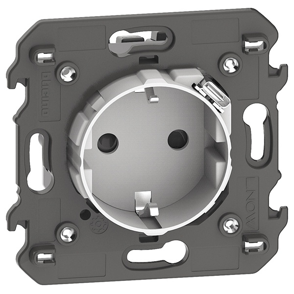 Розетка 2К+З со встроенным зарядным устройством USB тип C 1.5А 2 модуля BTicino Living Now белый