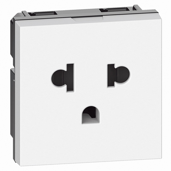 Розетка стандарта Euro-US 127/250В 16А 2 модуля BTicino Living Now белый