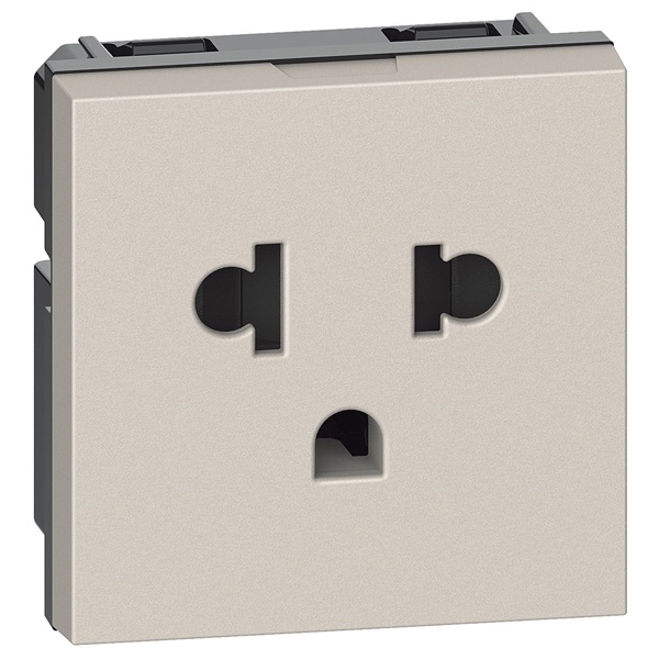 Розетка стандарта Euro-US 127/250В 16А 2 модуля BTicino Living Now песочный