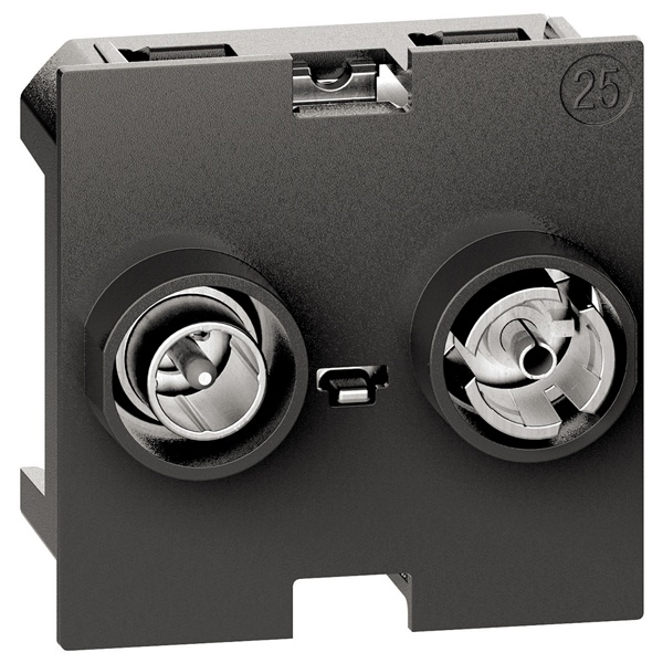 Розетка телевизионная TV-SAT проходная 2 модуля механизм BTicino Living Now