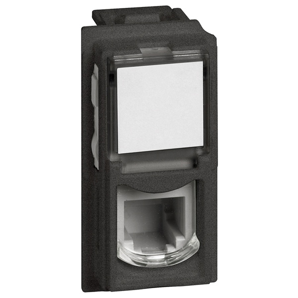 Розетка телефонная RJ11 1 модуль BTicino Living Now черный