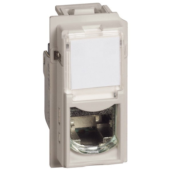Розетка компьютерная RJ45 cat6 UTP 1 модуль BTicino Living Now песочный