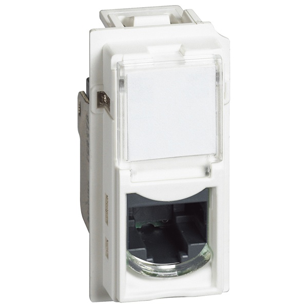 Розетка компьютерная RJ45 cat5e UTP 1 модуль BTicino Living Now белый