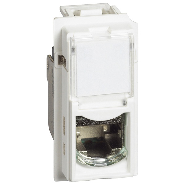 Розетка компьютерная RJ45 cat6a STP 1 модуль BTicino Living Now белый