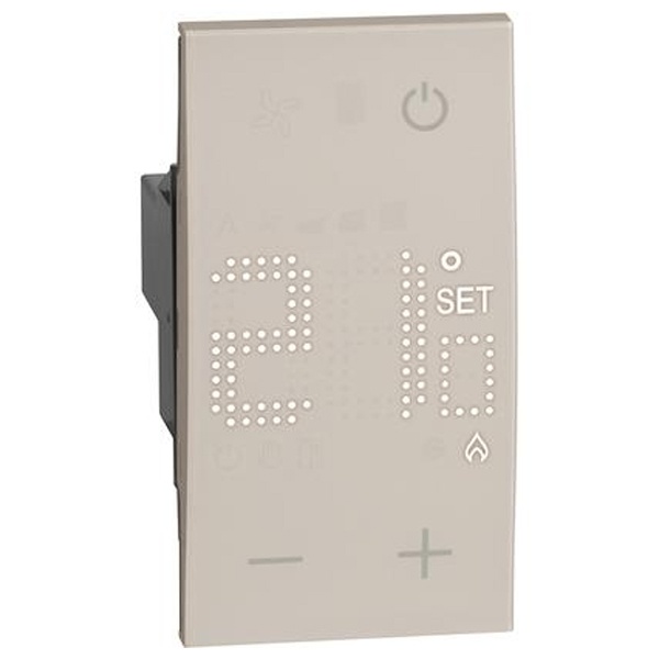 Термостат цифровой с дисплеем для воздуха 230В 5(2)А 2 модуля BTicino Living Now песочный