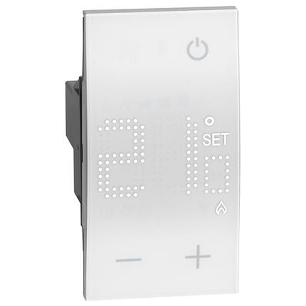 Термостат цифровой с дисплеем для воздуха 230В 5(2)А 2 модуля BTicino Living Now белый