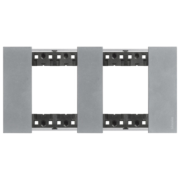 Рамка 2 поста (2+2 модуля) металл zamak BTicino Living Now цвет Луна