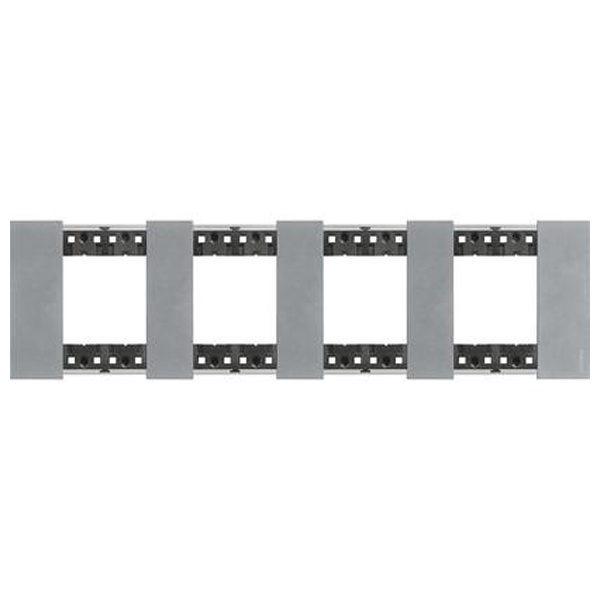 Рамка 4 поста (2+2+2+2 модуля) металл zamak BTicino Living Now цвет Луна