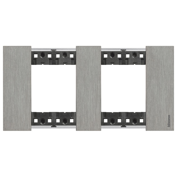 Рамка 2 поста (2+2 модуля) металл zamak BTicino Living Now цвет Сталь