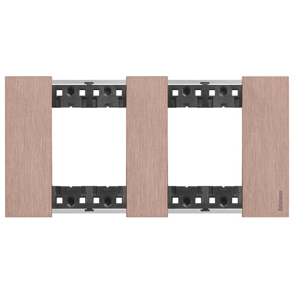 Рамка 2 поста (2+2 модуля) металл zamak BTicino Living Now цвет Медь