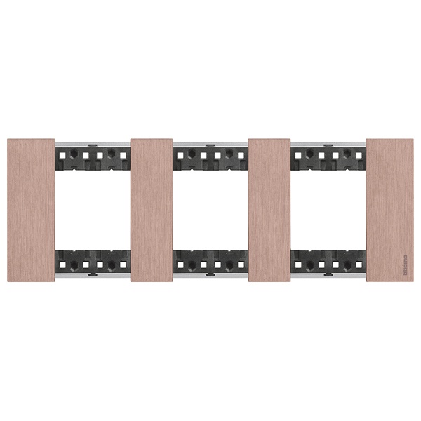 Рамка 3 поста (2+2+2 модуля) металл zamak BTicino Living Now цвет Медь