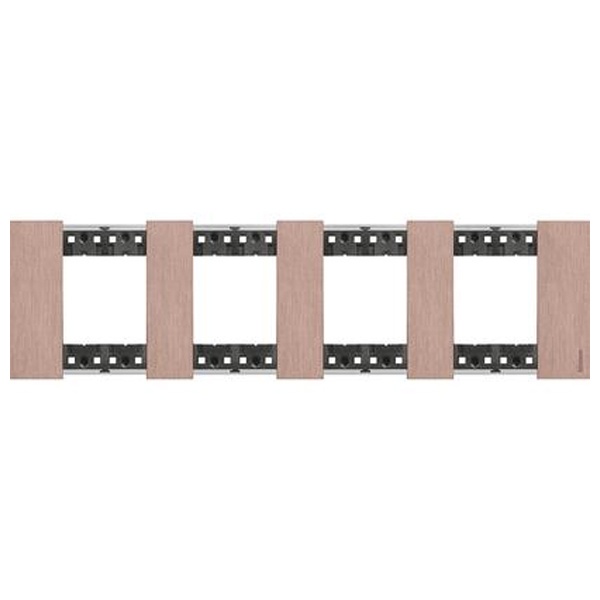 Рамка 4 поста (2+2+2+2 модуля) металл zamak BTicino Living Now цвет Медь