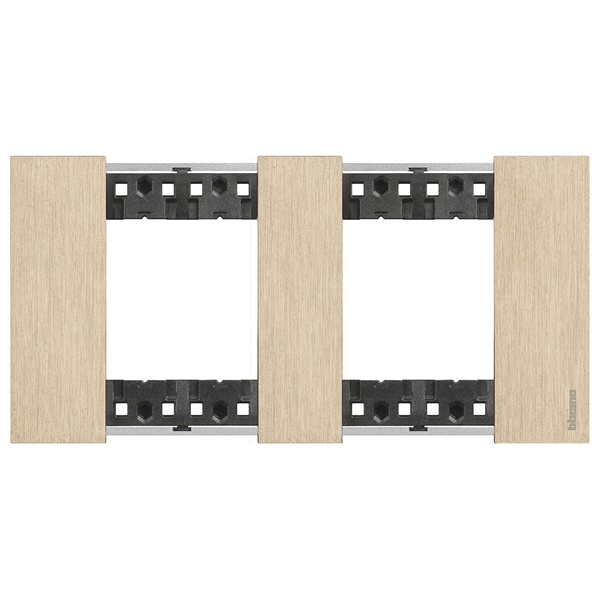 Рамка 2 поста (2+2 модуля) металл zamak BTicino Living Now цвет Золото