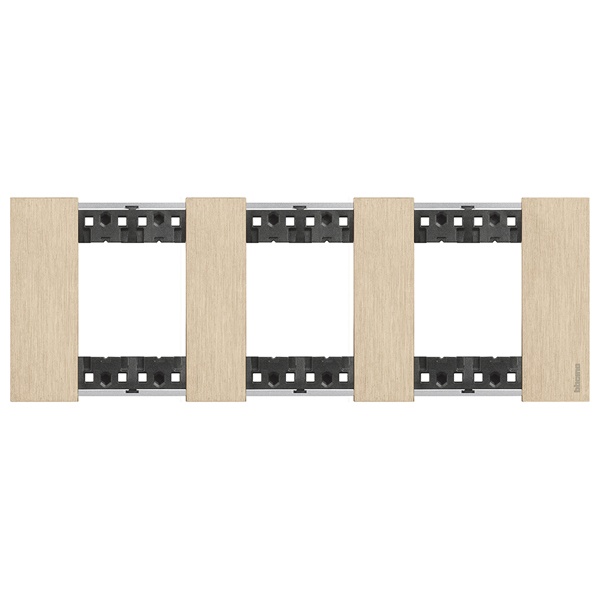 Рамка 3 поста (2+2+2 модуля) металл zamak BTicino Living Now цвет Золото