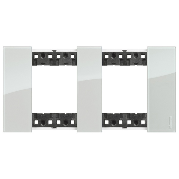 Рамка 2 поста (2+2 модуля) металл zamak BTicino Living Now цвет Небо