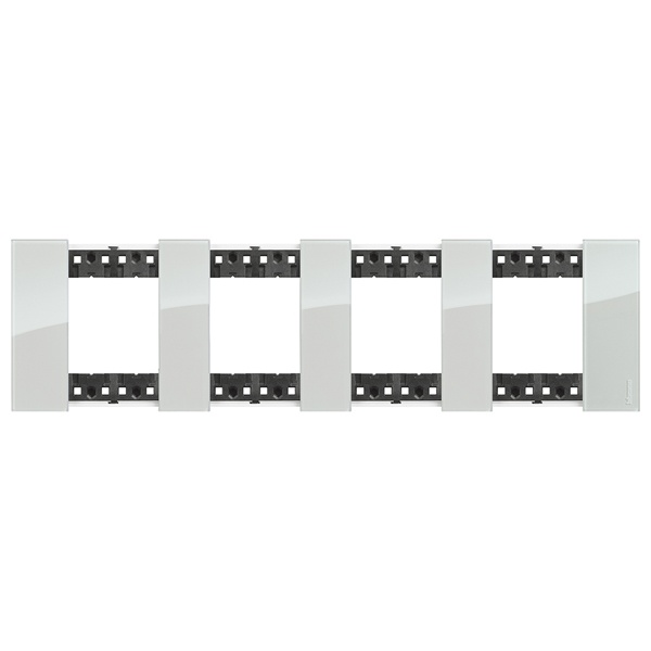 Рамка 4 поста (2+2+2+2 модуля) металл zamak BTicino Living Now цвет Небо