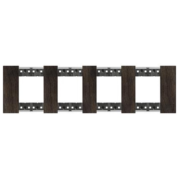 Рамка 4 поста (2+2+2+2 модуля) дерево BTicino Living Now цвет Орех