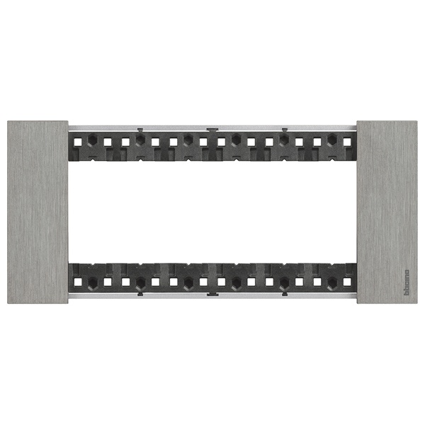 Рамка 6 модуля металл zamak BTicino Living Now цвет Сталь