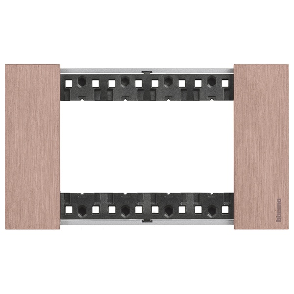 Рамка 4 модуля металл zamak BTicino Living Now цвет Медь