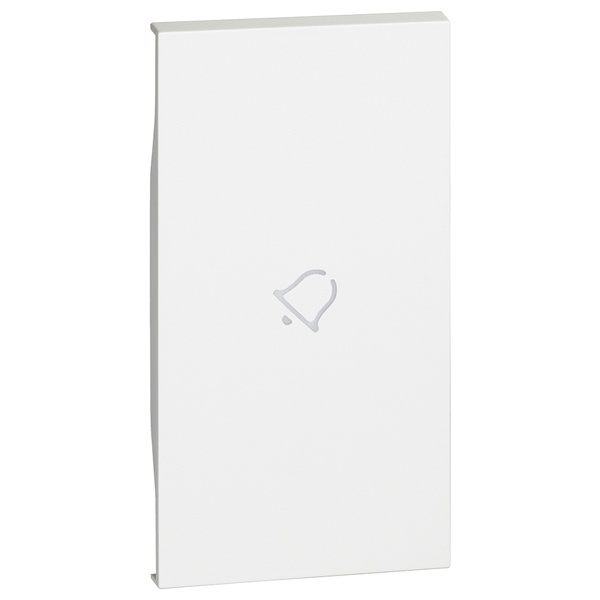 Лицевая панель с символом Звонок для выключателей/переключателей 2 модуля BTicino Living Now белый