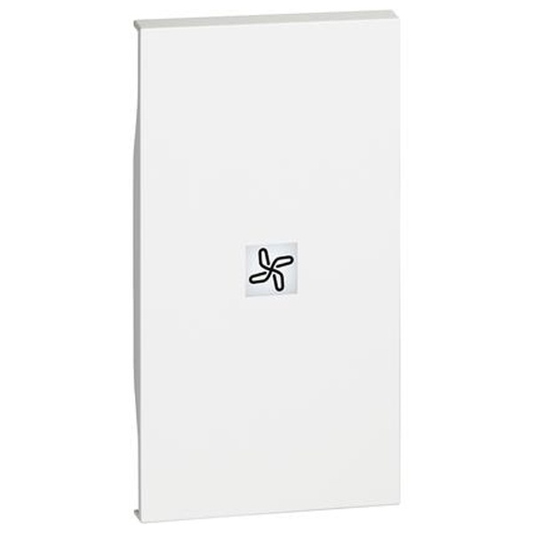 Лицевая панель с символом Вентилятор для выключателей 2 модуля BTicino Living Now белый