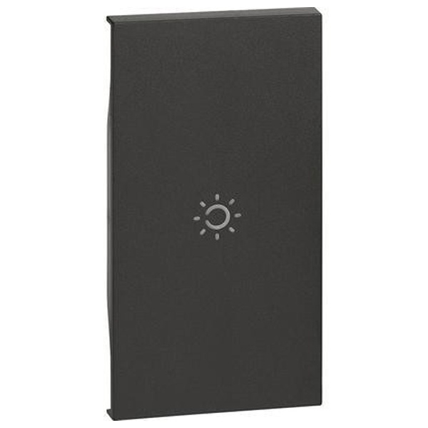 Лицевая панель с символом Лампа для выключателей/переключателей 2 модуля BTicino Living Now черный