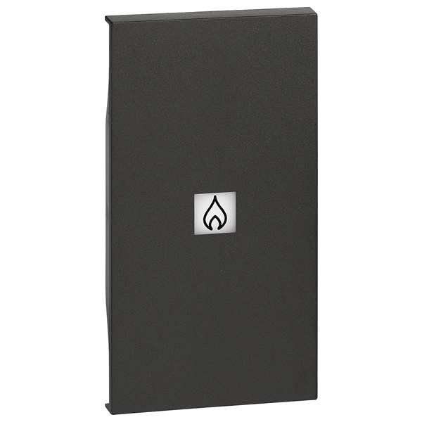 Лицевая панель с символом Нагреватель для выключателей 2 модуля BTicino Living Now черный