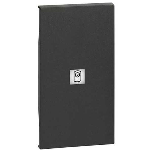 Лицевая панель с символом Вентилятор для выключателейй 2 модуля BTicino Living Now черный