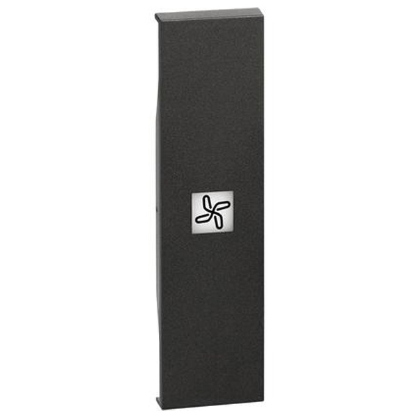 Лицевая панель с символом Вентилятор для выключателей 1 модуль BTicino Living Now черный