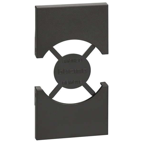 Лицевая панель для розеток 2К+З К_4140А16F 2 модуля BTicino Living Now черный