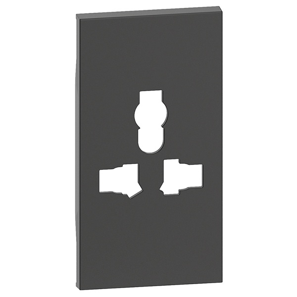 Лицевая панель для розеток мультистандарт 2 модуля BTicino Living Now черный