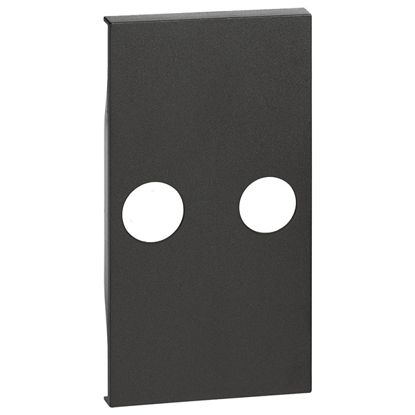 Лицевая панель для TV розеток с 2 отверстиями 2 модуля BTicino Living Now черный