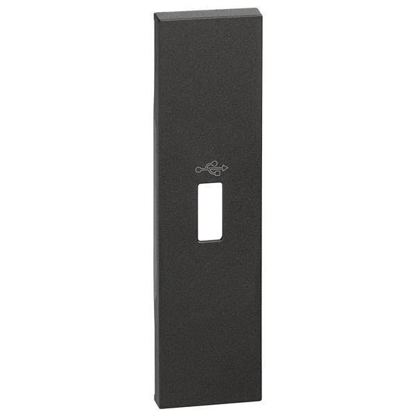 Лицевая панель для разьемов передачи данных USB 1 модуль BTicino Living Now черный